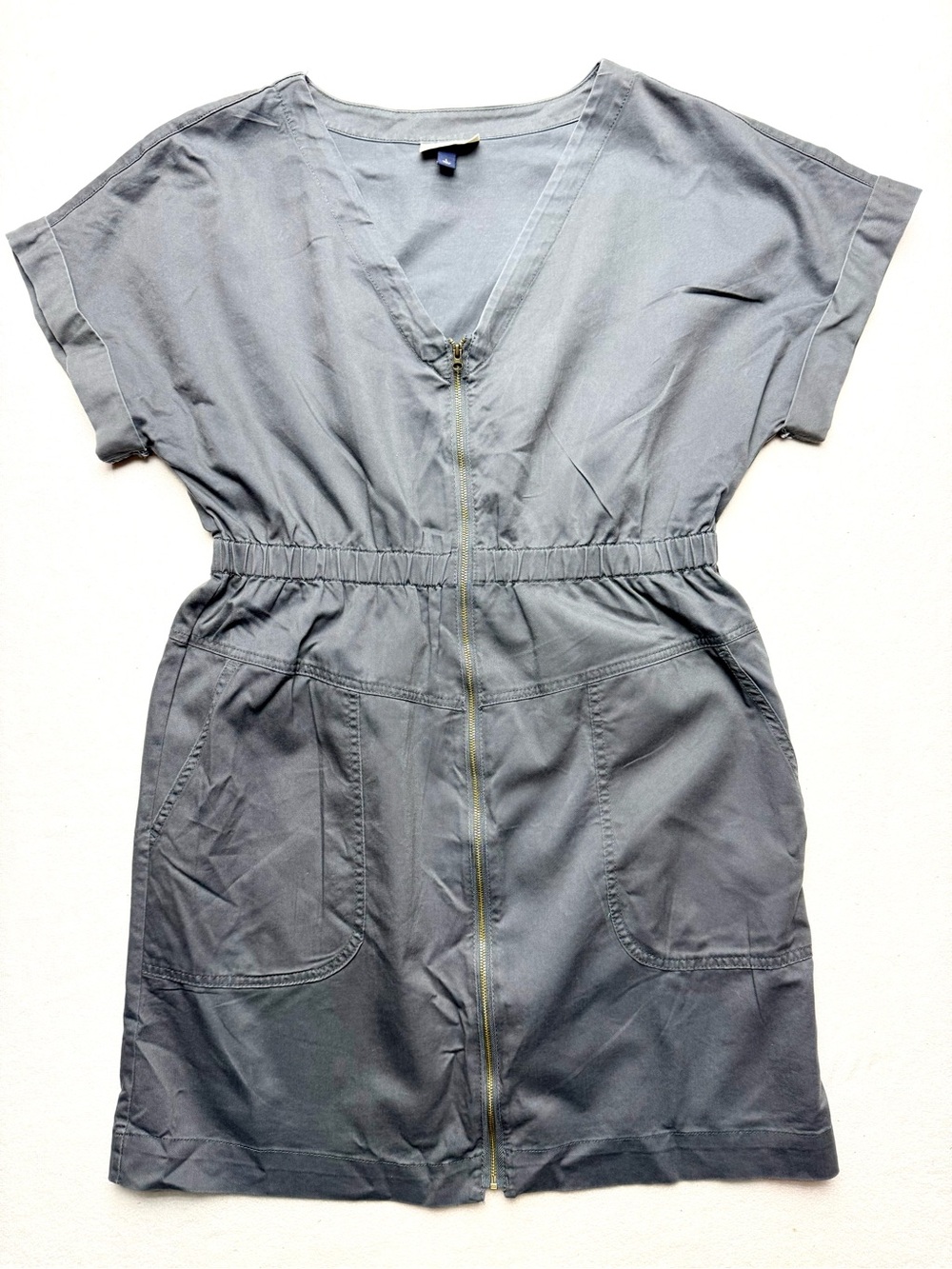Universal Thread Slate Gray Zip-Front Midi Dress